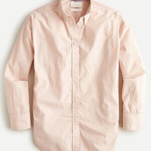J Crew Relaxed-fit washed cotton poplin shirt in mini gingham size:4 pink-white